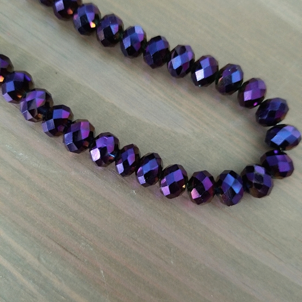 Purple AB Crystal Beveled beads Prepared for Necklace Bracelet